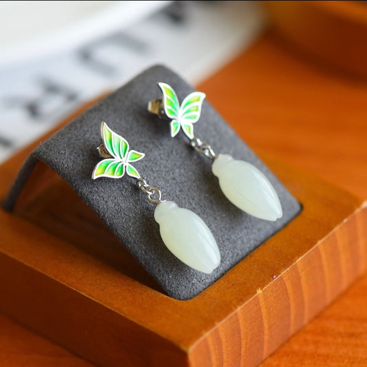 Jade Magnolia Earring