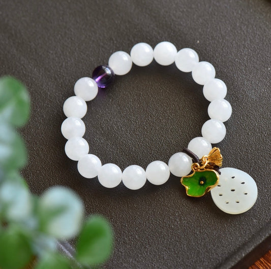 Jade Bracelet with lotus