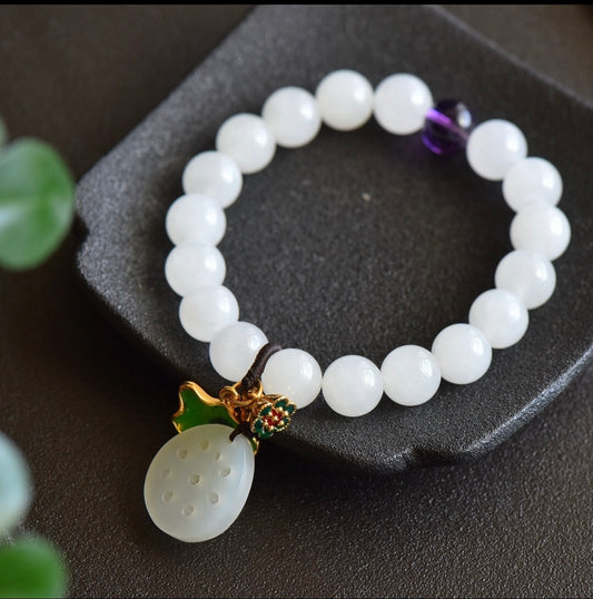 Jade Bracelet with lotus